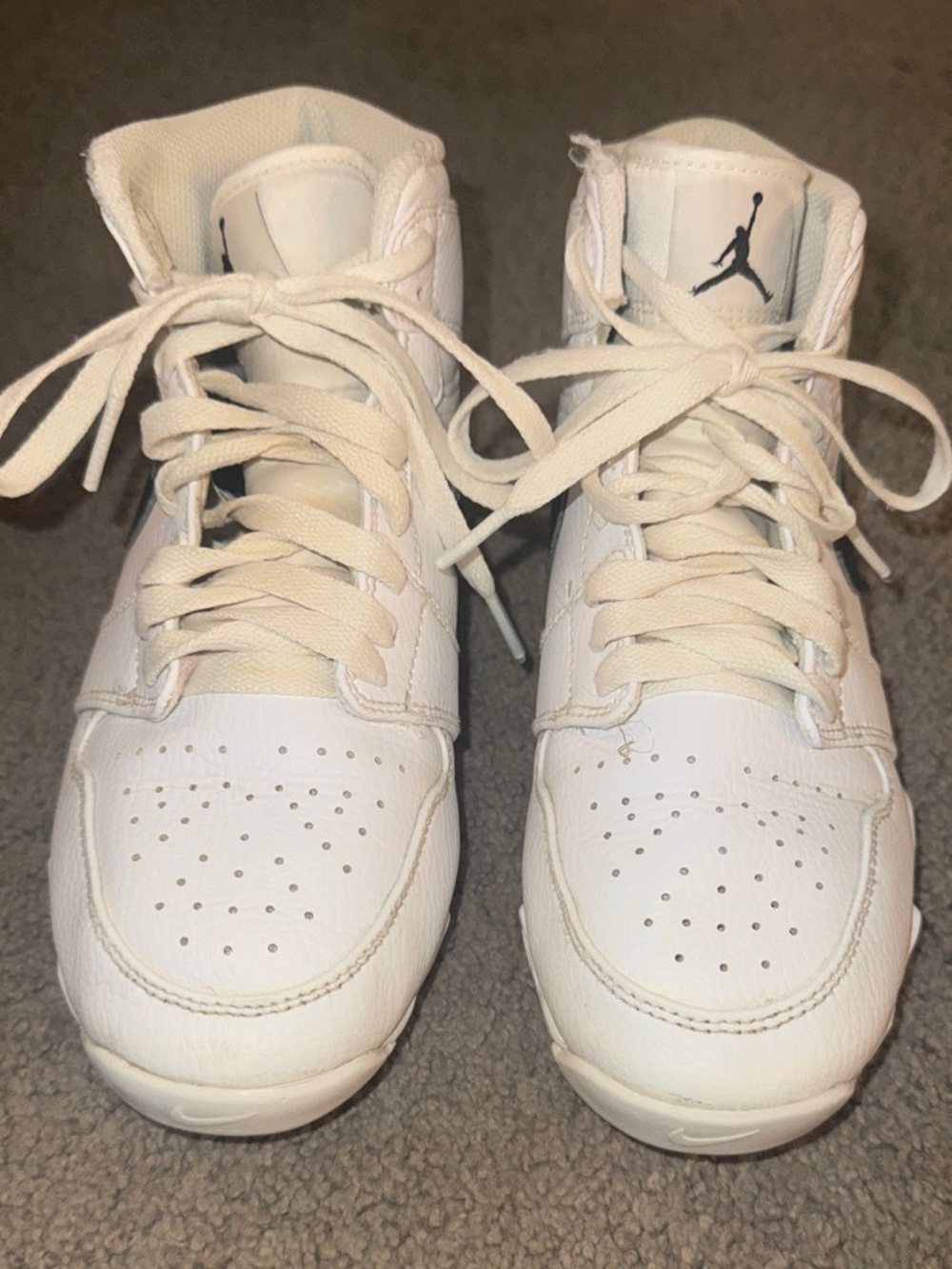 Nike Kids White High-Top Sneakers with Jumpman